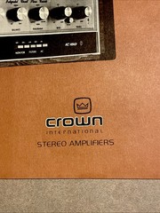 Original 1970s CROWN Audio Stereo Power Amplifier Advertising Spec Sheet Catalog