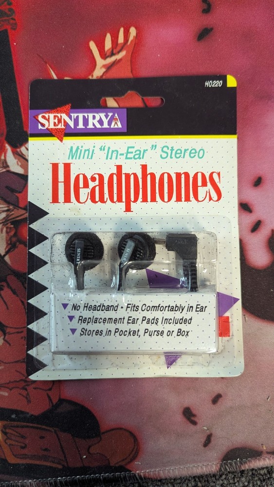 Vintage Sentrya Mini In Ear Stereo Headphones Earbuds H0220 READ