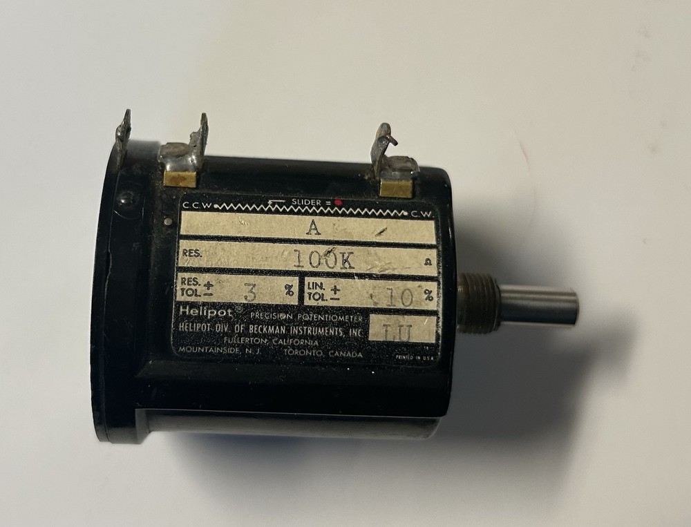 Vintage Beckman Instruments Helipot Precision Potentiometer, Model A-LU, 100k
