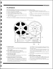 Pioneer RT-909 Reel to Reel Tape Deck Owners Manual