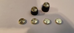 Scott Amplifier, Reciever Tuner Fluted Knob Replacement Brass Caps