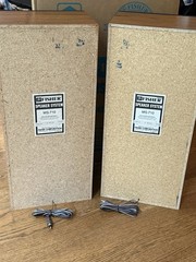 Vintage Fisher Speakers MS-710 Pair Faux Woodgrain RCA Connectors 19Hx9Wx7D