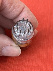 AMPEREX 6DJ8 ECC88 TUBE HOLLAND ORANGE GLOBE Cup Disc Getter (Box Y)