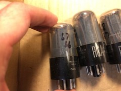 5 NOS NIB Matched Vintage 1950 RCA 6SN7GT Smoked Glass Tubes Test Good Balanced