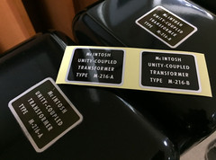 McINTOSH MC275 AMPLIFIER TRANSFORMERS DECAL LABEL STICKER SET – New Repro