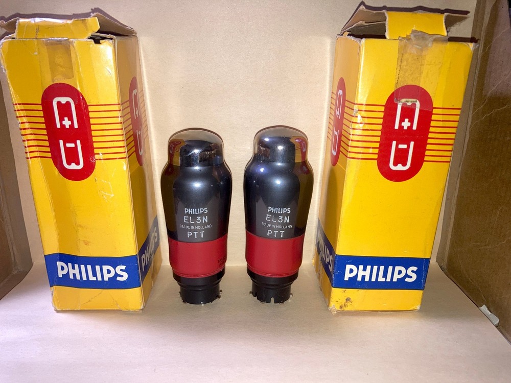Philips EL3N Tubes, Matched Pair, NOS/NIB