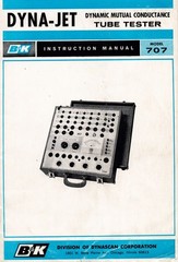 B&K Dyna Jet Tube Tester Model 707 Instruction Manual + 100’s of Test Settings