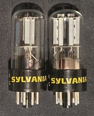 SYLVANIA 6SN7 GTB 1977 TUBE 2 HOLE TOUGH DOG FOIL GETTER MATCHED SET NIB