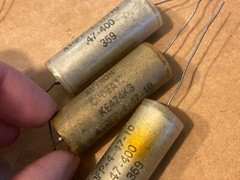 3 NOS Vintage .47 uf 400v Astron Vitamin Q Capacitors TEST GOOD Glass-Sealed PIO