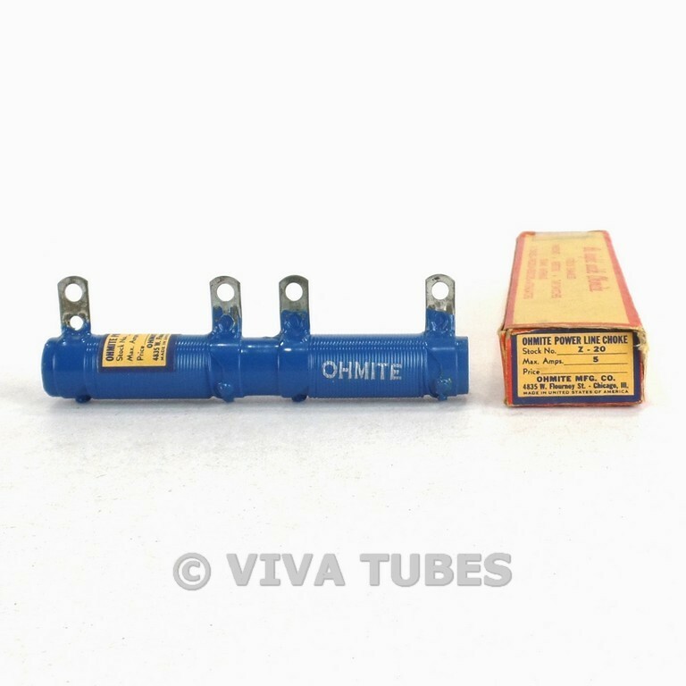 Vintage Ohmite Z-20 Blue Power Line Choke 5 Amp 13.5 H 0.15 ohm DC