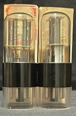 SYLVANIA 6SN7 GT VT-231 TUBE JAN CHS 1940s TOUGH DOG WHITE LABEL MATCHED SET