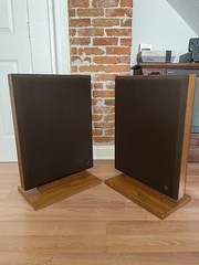 Vintage Bertagni SM-250 Speakers MCM 1960s Electroacoustic System Walnut 28×19