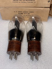 Matched Pair GE VT-25 Type 10 Vacuum Tubes Same Date TV7 Strong #3