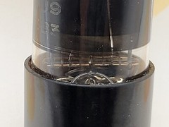 Brimar CV1988 = 6SN7GT Black Glass Lower Declined Getter – British BVA ’59 – NOS