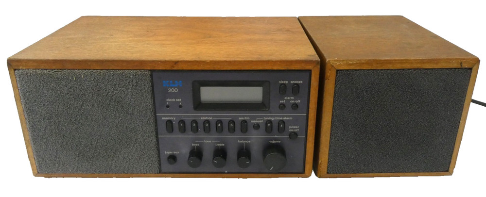 Vintage KLH 200 AM/FM Stereo Table Top Radio Wood Cabinet Kyocera Japan