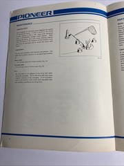 Pioneer PL-A25 Vintage Operating Instructions Manual Original Rare