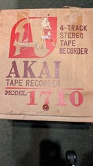 AKAI VINTAGE STEREO MODEL 1710 REEL / REEL 4trk RECORDER w/Original Box