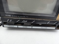 Vintage 1989 Rhapsody Portable Black & White TV w/AC Adaptor Antenna Tested Used