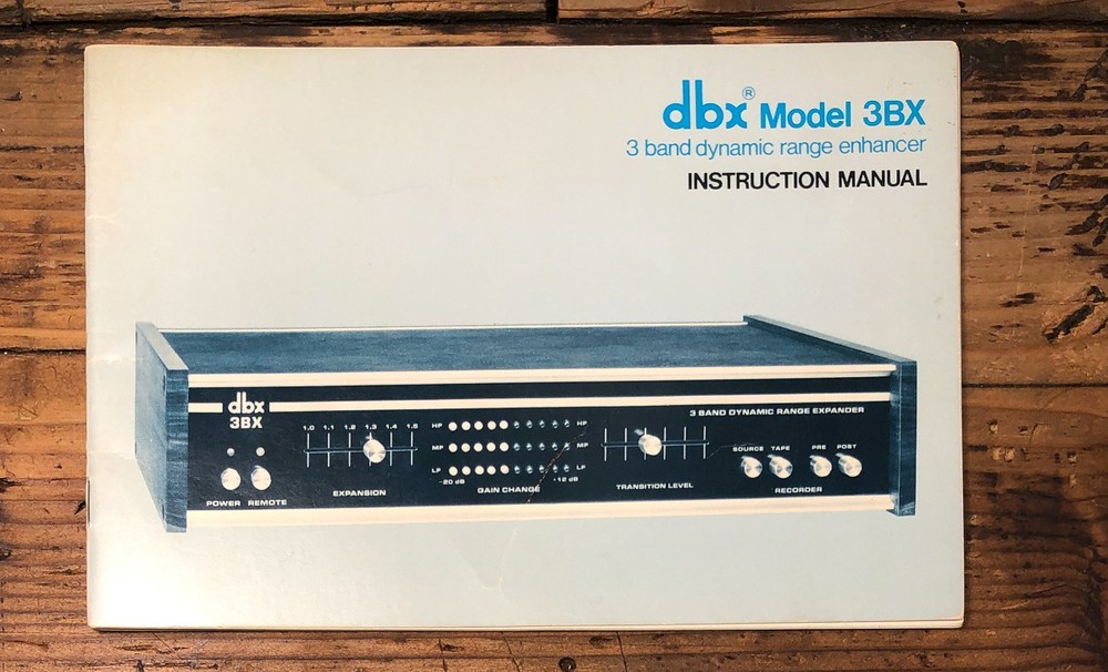 DBX Model 3BX Range Enhancer Owners / User Manual *Original*