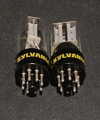 SYLVANIA 6SN7 GTB 1977 TUBE 2 HOLE TOUGH DOG FOIL GETTER MATCHED SET NIB
