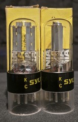 SYLVANIA 6SN7 GTB 1977 TUBE 2 HOLE TOUGH DOG FOIL GETTER MATCHED SET NIB