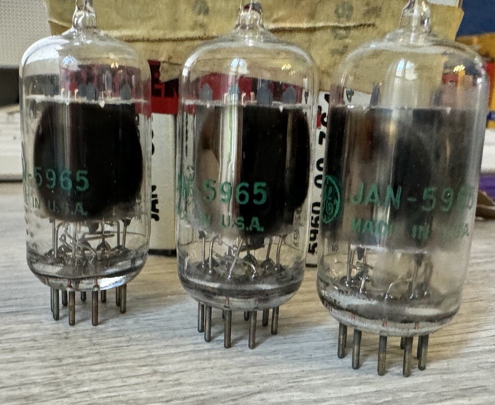 3 – GE JAN 5965 Side Getter Audio Tube NOS Premium Quality Mil Spec Tubes
