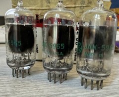 3 – GE JAN 5965 Side Getter Audio Tube NOS Premium Quality Mil Spec Tubes