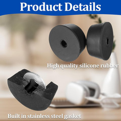8Pcs Heavy-Duty Rubber Feet Isolation Pads w/ Screws for Subwoofer Speaker Amp
