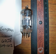 Strong Unknown European Gray Plate O Getter 6DJ8 / ECC88 Tube – 104/102