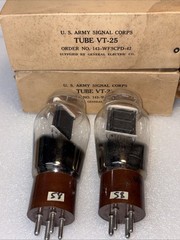 Matched Pair GE VT-25 Type 10 Vacuum Tubes Same Date TV7 Strong #3