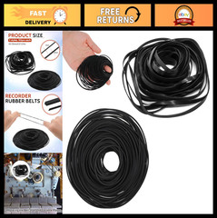 100 Pcs Flat Rubber Belts for Cassette Recorder Repair 40-135mm, 1mm & 4mm Width