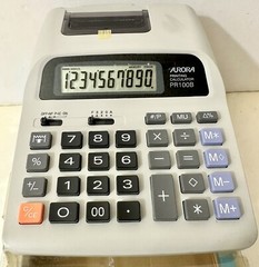 Aurora PR-100B 10-Digit Big Number LCD Screen AC/DC Portable Printing Calculator