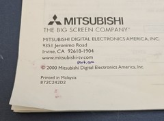Mitsubishi VHS Video Cassette Recorder Owner’s Guide Model HS-U446