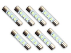 8 WARM WHITE 8V LED Lamp Fuse-Type Bulbs for Pioneer SX-440, SX-525, SX-535 -8WW