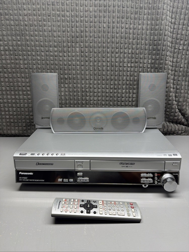 PANASONIC SA-HT830V 4 Head Hi-Fi 5 DVD VHS Combo VCR Works With Remote & Speaker