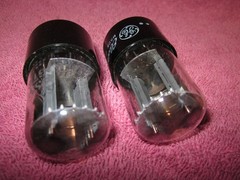 Pair 1957 GE Side Getter 6SN7GTB Tubes STRONG! 6SN7