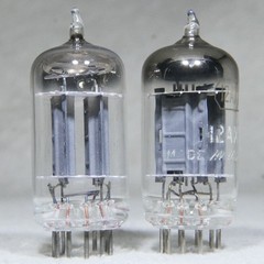 Matched Pair Tung-Sol 12AX7/ECC83 Long Plate Square Getter Very Strong USA