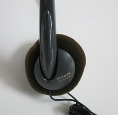 Vintage 80’s Aiwa HP-MO28 Plug-In Headphones, Adjustable Headband – Tested (#2)