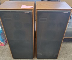 Pair Of Pioneer Colored Vinyl Laminated Wood Floor Speakers