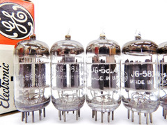 6 Nice Tested Vintage GE JG & USAF 5814A/6189 Military Issue Vacuum Tubes
