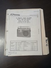 JC Penney 681 3864 Service Manual Original Repair Book 8 Track Player Radio