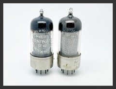 2 x NOS? Philips EF40 Metal Base Test GOOD L9B Solid DIsk Getter Vacuum Tube