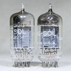 Matched Pair Tung-Sol 12AX7/ECC83 Long Plate Square Getter USA Strong
