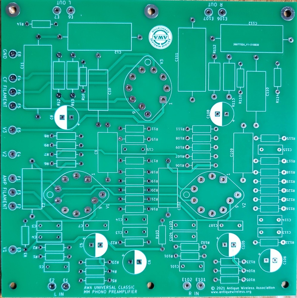Universal Classic Moving Magnet Phono Preamplifier – Bare PCB – Tube Amplifier