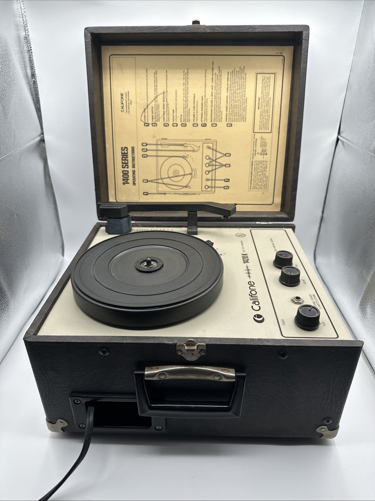 Califone 1420K Portable Record Player Turntable Vintage Tested And Working USA