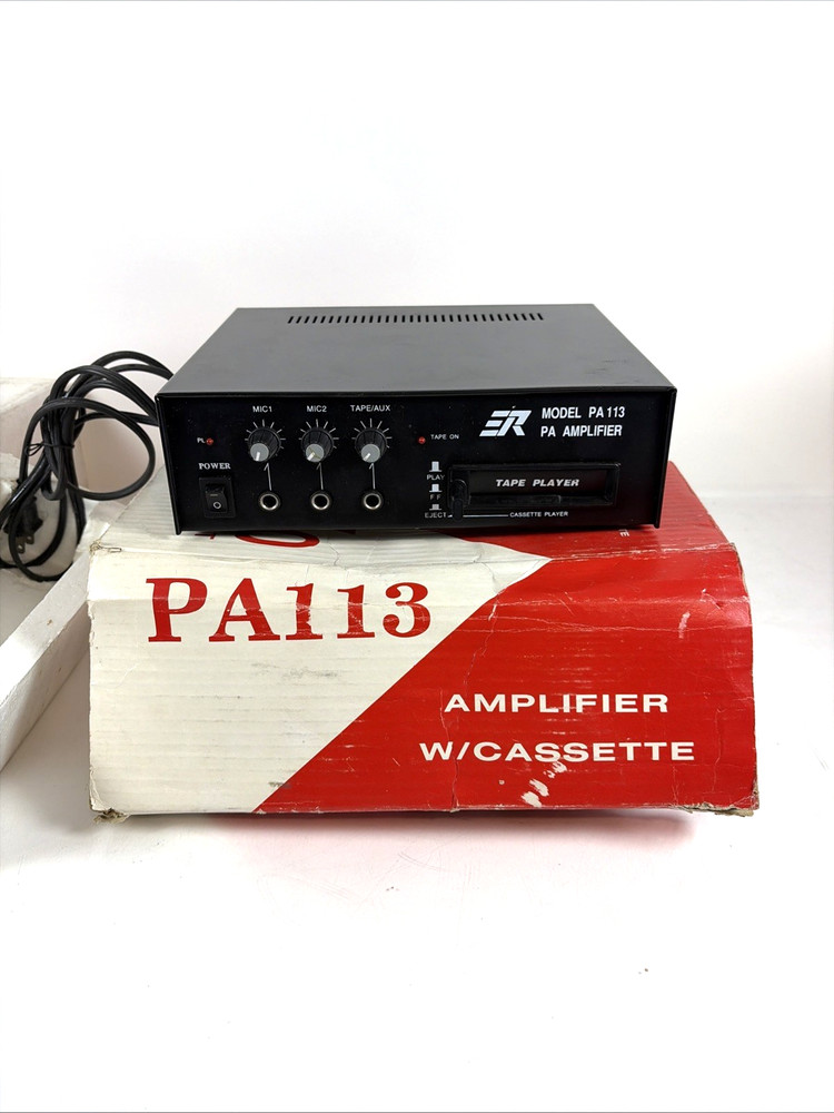ER P.A. Amplifier PA113 PA-113 Amplifier With Cassette IN BOX NEW