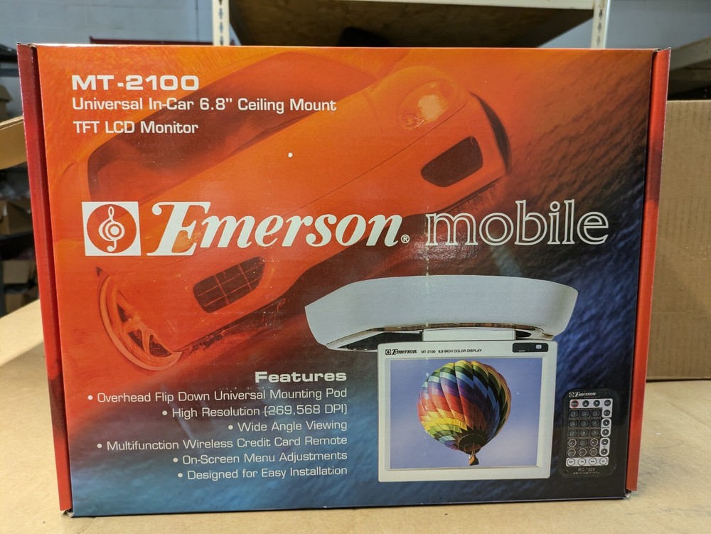 EMERSON MOBILE UNIVERSAL IN-CAR 6.8″ CEILING MOUNT TFT LCD MONITOR MT-2100