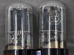 NOS Pair RCA 6SN7GTB Tall Bottle Matched Codes Black Plates D Getters Test NOS
