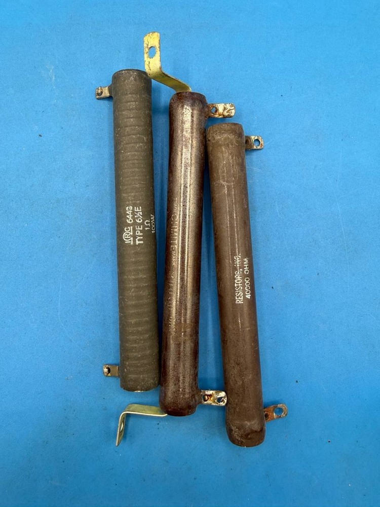 Lot of 3 Vintage Tubular Power Resistors Ohmite IRC Resistors Inc RE