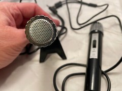 Realistic Dynamic 200 OHM Microphones Pair of Two Plug In Small Microphones VTG